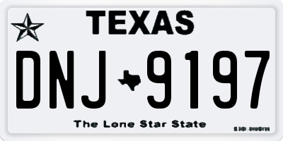 TX license plate DNJ9197