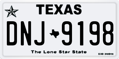 TX license plate DNJ9198