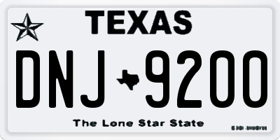 TX license plate DNJ9200
