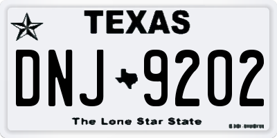 TX license plate DNJ9202