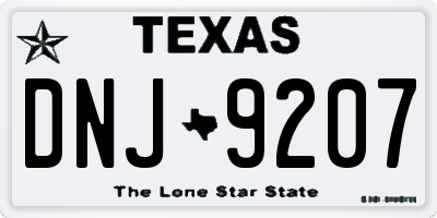 TX license plate DNJ9207