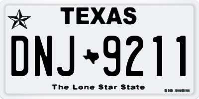TX license plate DNJ9211