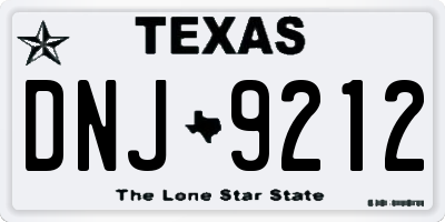 TX license plate DNJ9212