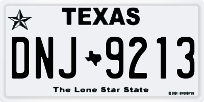 TX license plate DNJ9213