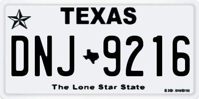 TX license plate DNJ9216