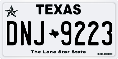 TX license plate DNJ9223