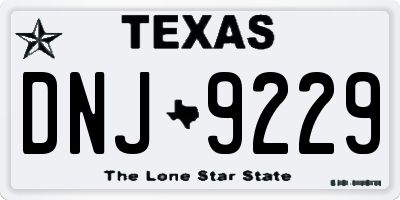 TX license plate DNJ9229