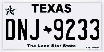 TX license plate DNJ9233