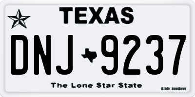 TX license plate DNJ9237