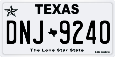 TX license plate DNJ9240
