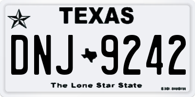 TX license plate DNJ9242
