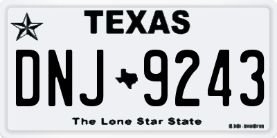 TX license plate DNJ9243