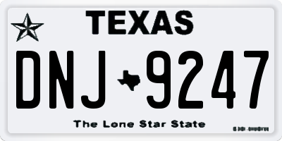 TX license plate DNJ9247