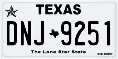 TX license plate DNJ9251