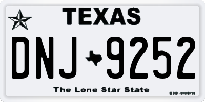 TX license plate DNJ9252