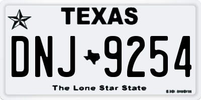 TX license plate DNJ9254