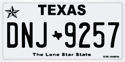 TX license plate DNJ9257