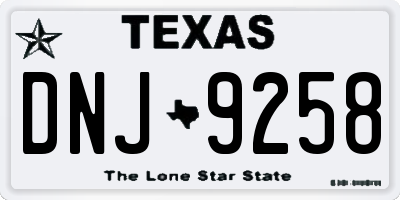 TX license plate DNJ9258