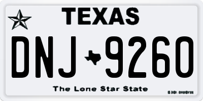 TX license plate DNJ9260