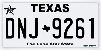 TX license plate DNJ9261