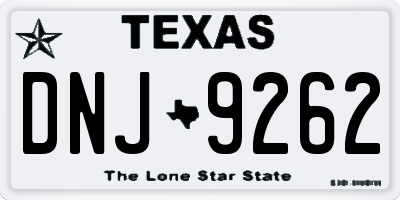 TX license plate DNJ9262