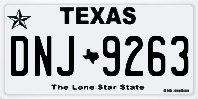 TX license plate DNJ9263