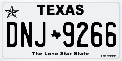 TX license plate DNJ9266