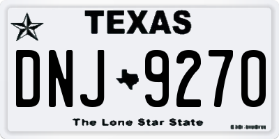 TX license plate DNJ9270
