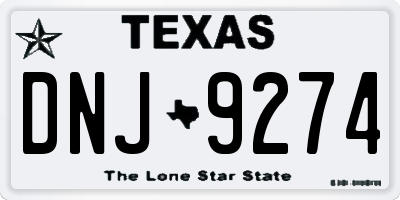 TX license plate DNJ9274