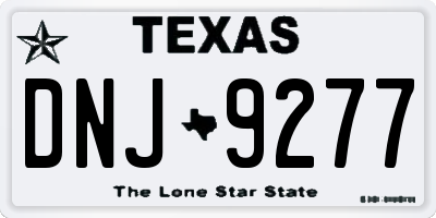 TX license plate DNJ9277