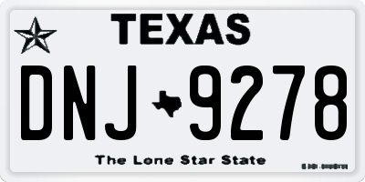 TX license plate DNJ9278
