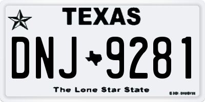TX license plate DNJ9281