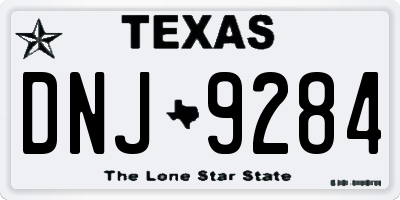 TX license plate DNJ9284