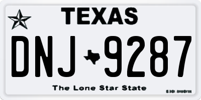 TX license plate DNJ9287