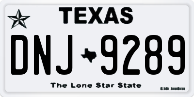 TX license plate DNJ9289