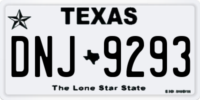 TX license plate DNJ9293