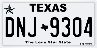 TX license plate DNJ9304