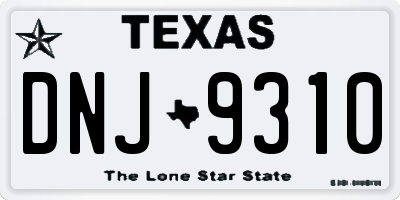 TX license plate DNJ9310