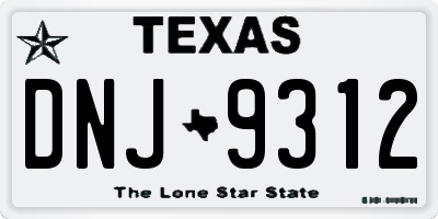 TX license plate DNJ9312