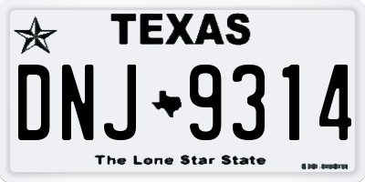 TX license plate DNJ9314