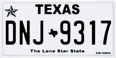 TX license plate DNJ9317