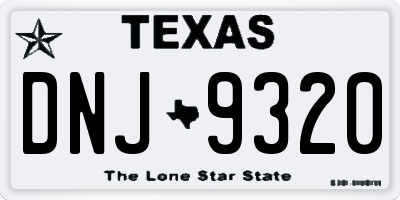 TX license plate DNJ9320