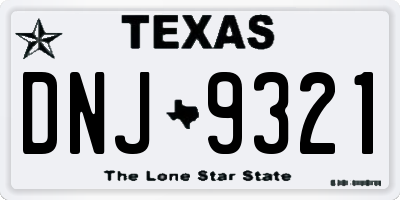 TX license plate DNJ9321