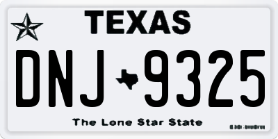 TX license plate DNJ9325