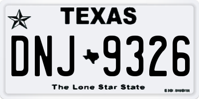 TX license plate DNJ9326