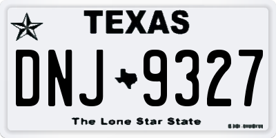 TX license plate DNJ9327