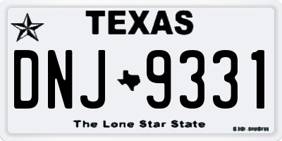 TX license plate DNJ9331