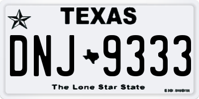 TX license plate DNJ9333