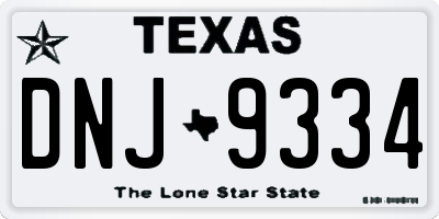 TX license plate DNJ9334