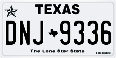 TX license plate DNJ9336